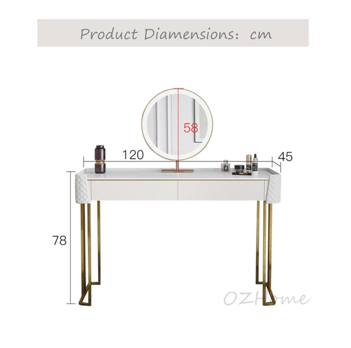 FIORELLA Plus Italian-style luxury stone vanity table with storage cabinet | 6095