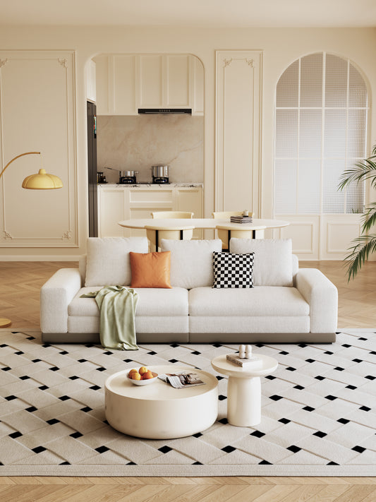 【Pre-Order】 ASGER Special Edition Grey Textured Cotton-Linen Three-Seater Sofa 255cm | 1049-255