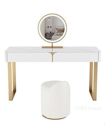 NEREO Italian Luxury Beige Vanity Table | Makeup Desk | Two Options Available | 6098
