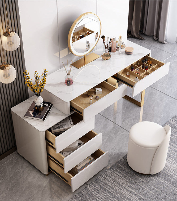 NEREO Italian Luxury Beige Vanity Table | Makeup Desk | Two Options Available | 6098