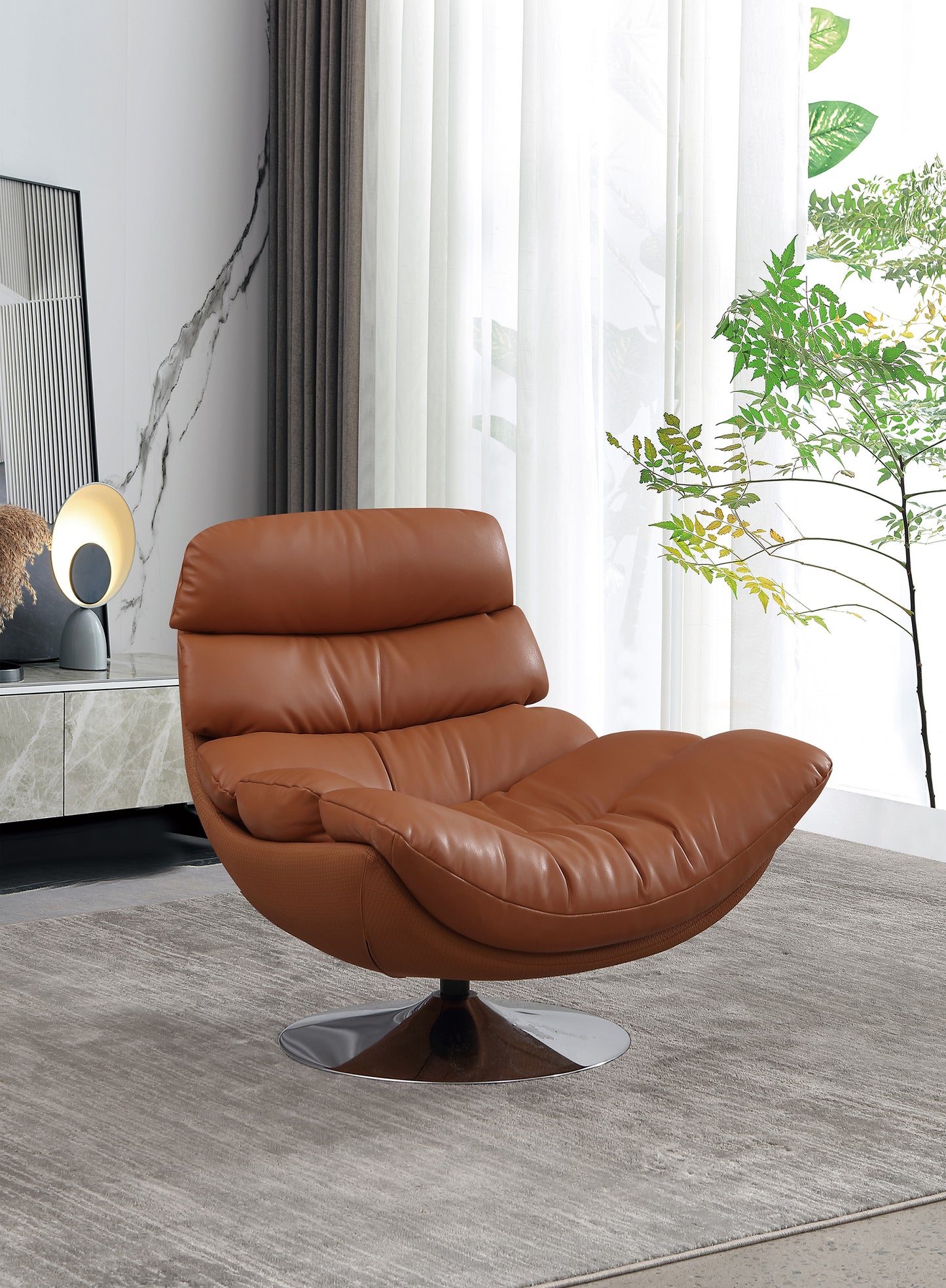 LUCIEN Vintage Brown Waxed Leather Armchair | Genuine Leather Lounge Chair 2001