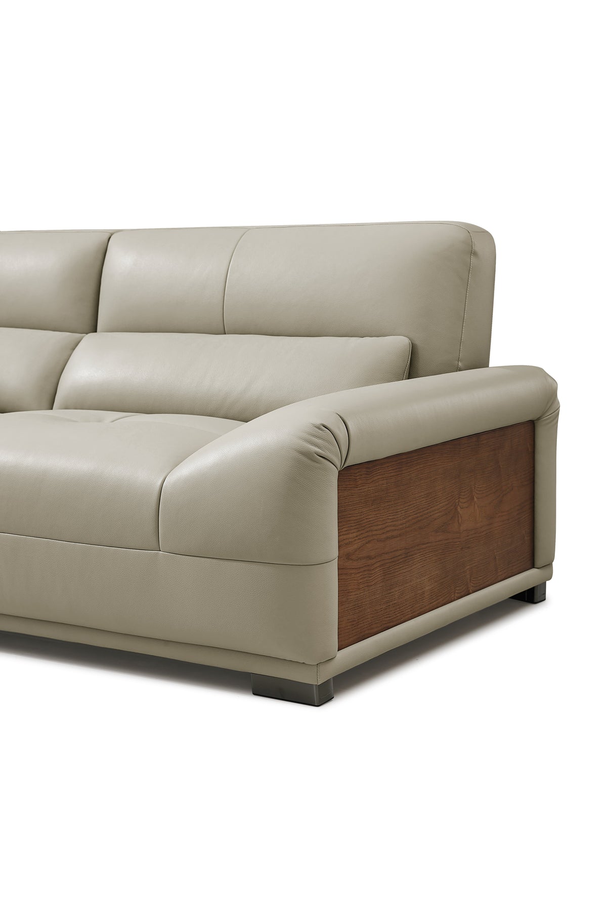 【SALE】CESARE Beige Genuine Leather 3-Seater Sofa | 326cm Luxury Sofa 1101