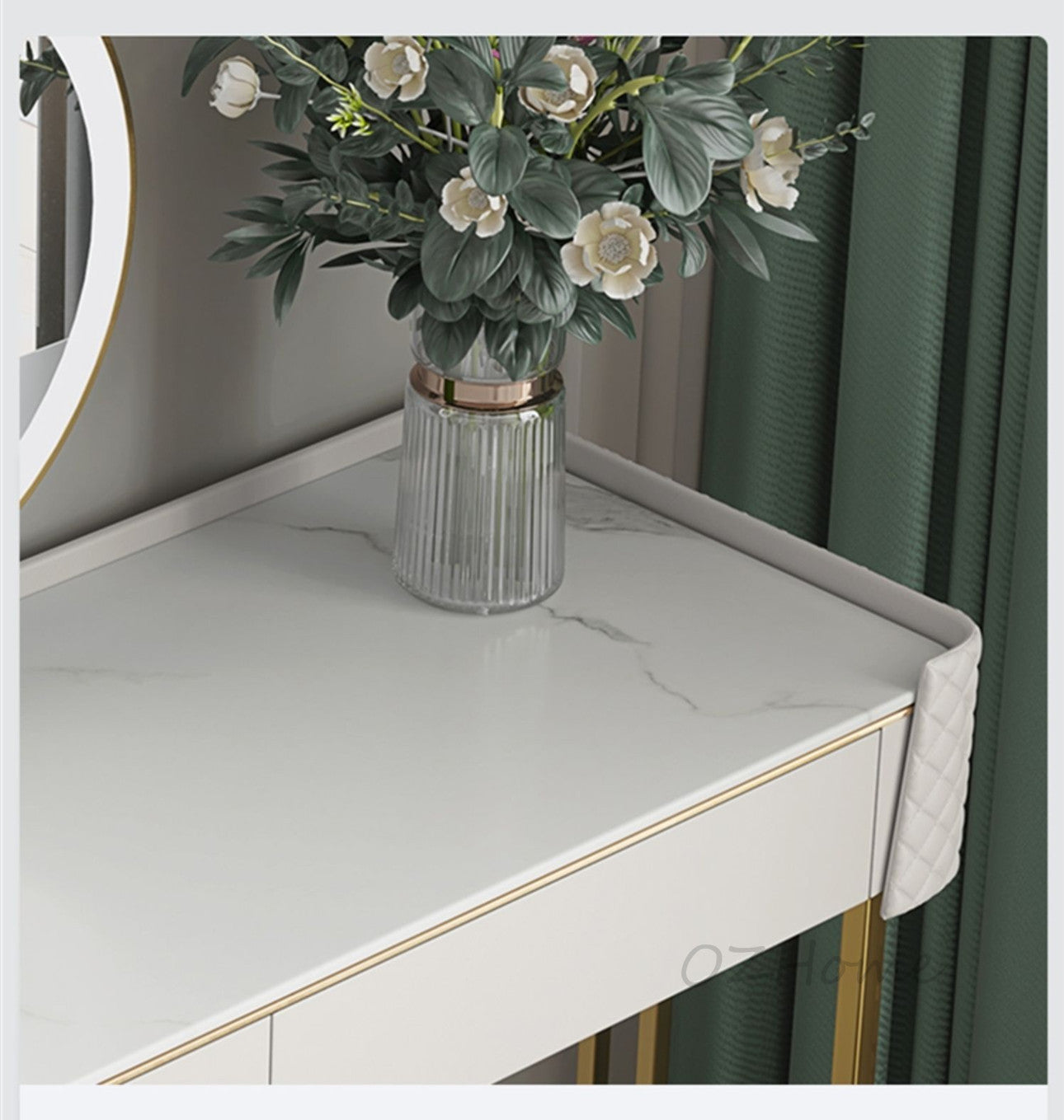 FIORELLA Plus Italian-style luxury stone vanity table with storage cabinet | 6095
