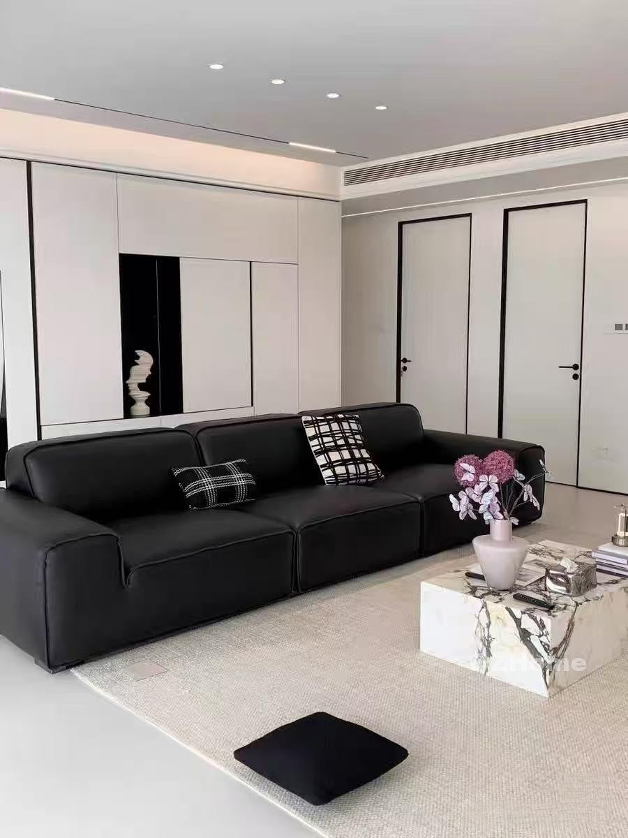 TITAN  360cm Genuine Leather Sofa Oversized Full-Length Real Leather Sofa for Modern Living Rooms