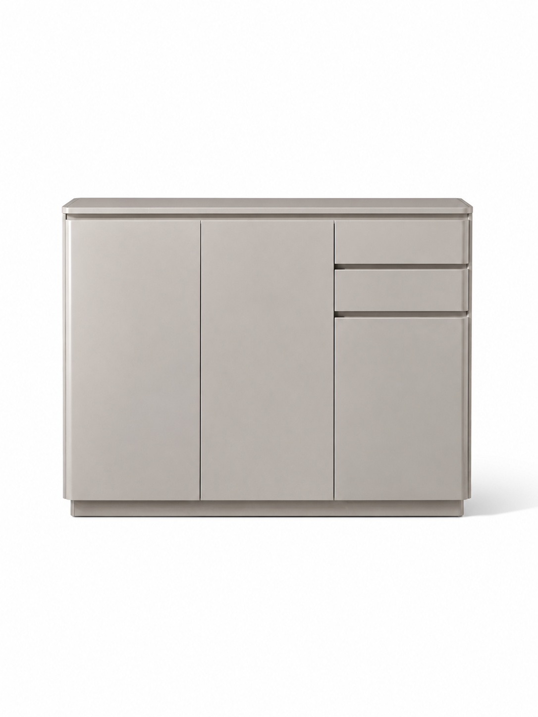 LUXORA Modern High Gloss 3-Door Shoe Cabinet with Tempered Glass Top | Entryway Storage Cabinet | SS-009