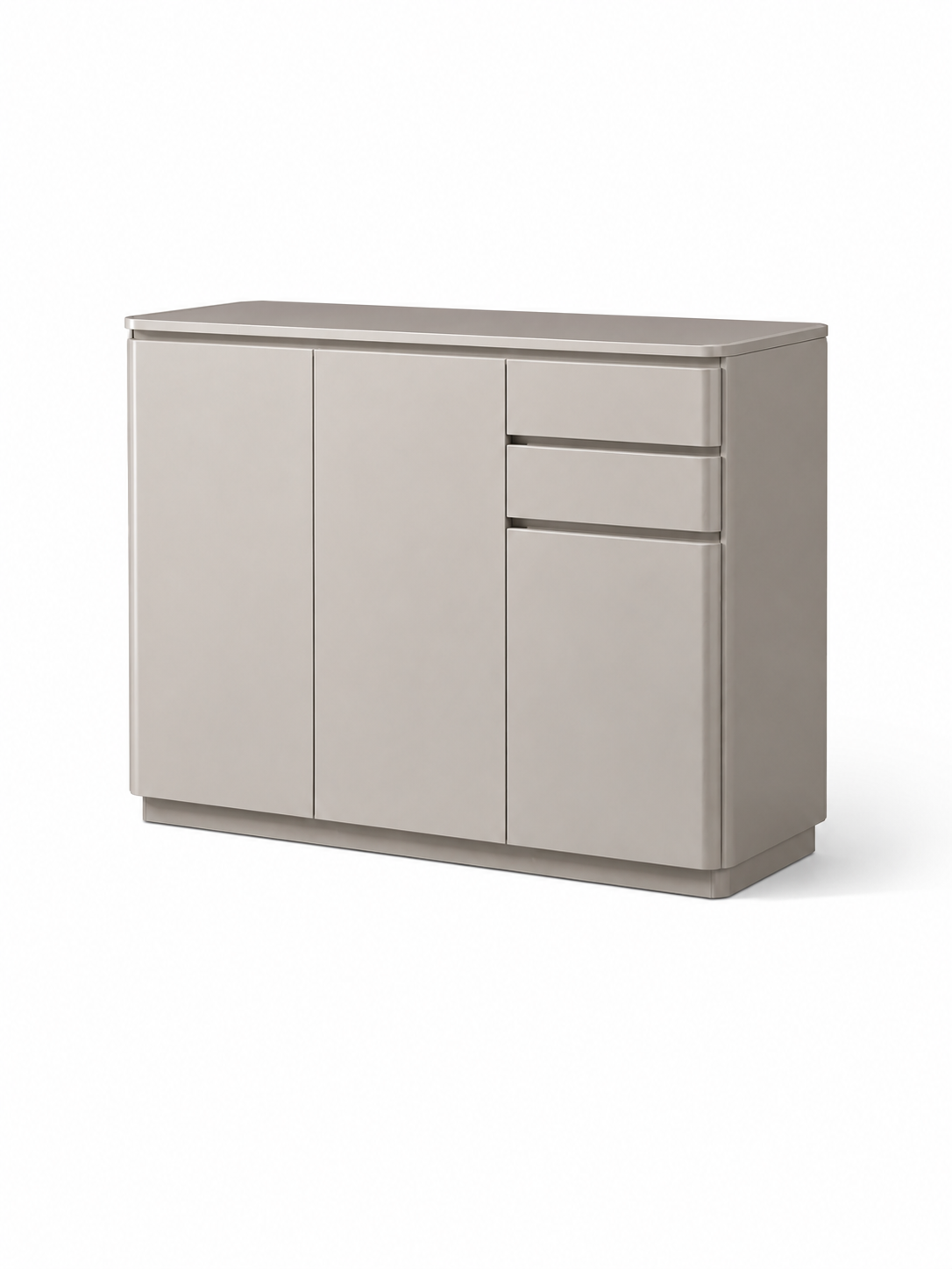 LUXORA Modern High Gloss 3-Door Shoe Cabinet with Tempered Glass Top | Entryway Storage Cabinet | SS-009