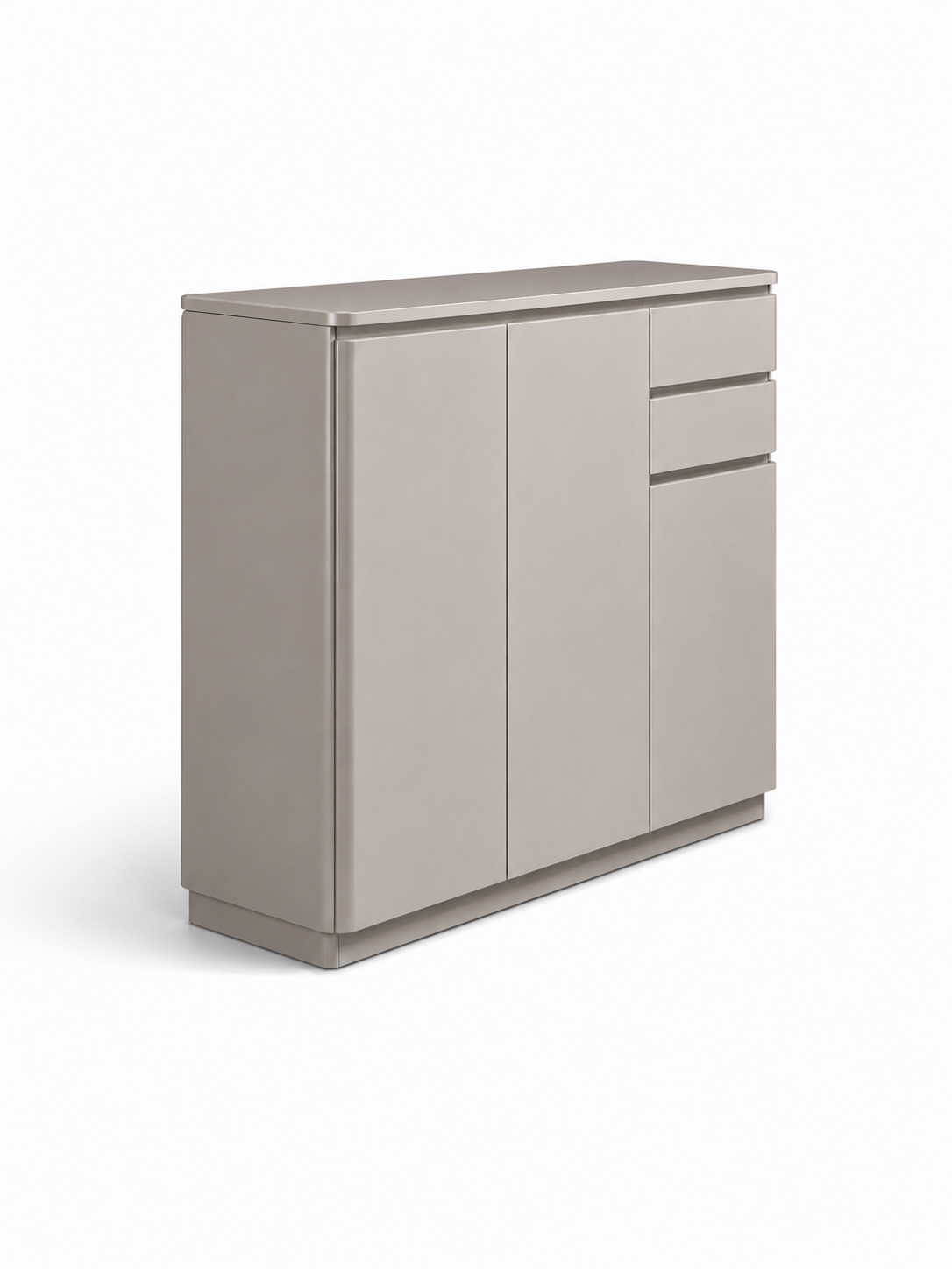 LUXORA Modern High Gloss 3-Door Shoe Cabinet with Tempered Glass Top | Entryway Storage Cabinet | SS-009