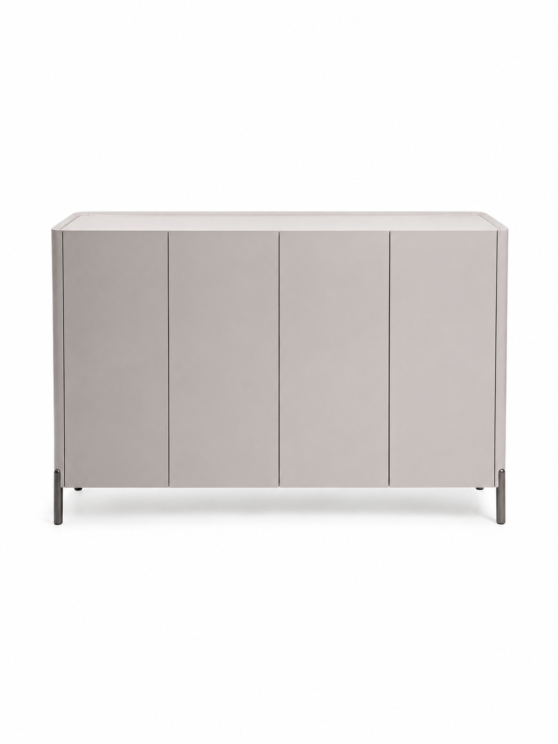 ELARA High Gloss 4-Door Shoe Cabinet with Tempered Glass Top | Entryway Storage Cabinet | SS-012