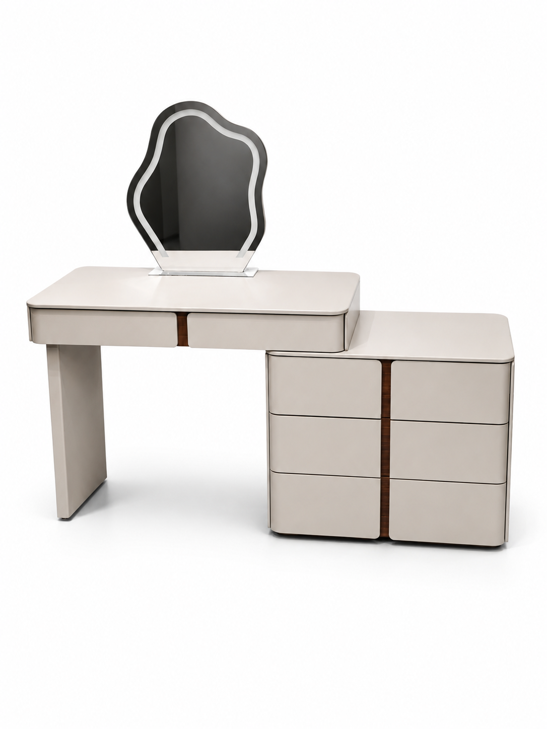 TORINO Vanity Set with LED Mirror, Side Cabinet & Stool | Modern Makeup Vanity 6064