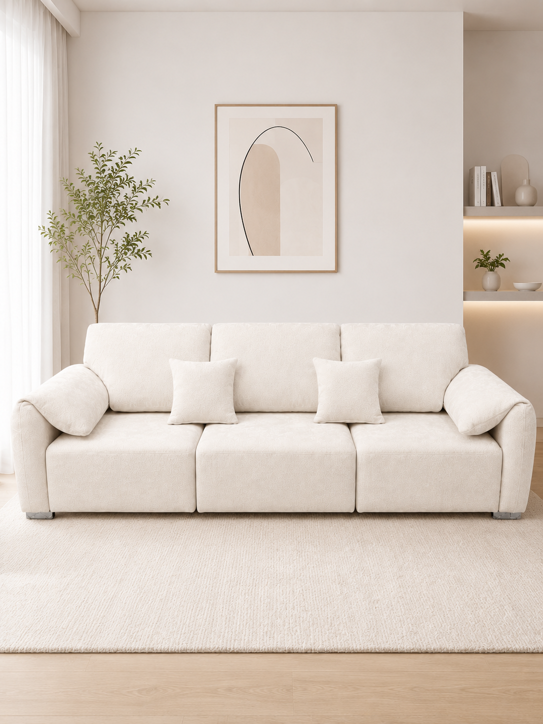 【Wireless Remote Control】Elephant Ear Chenille Electric Modular Sofa Bed