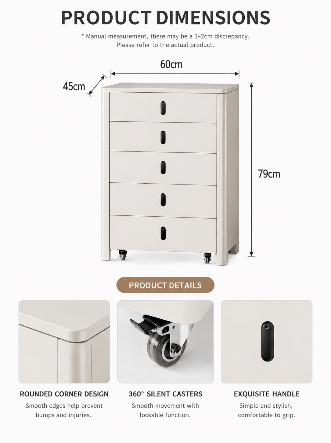 TORINO Flip-Top Vanity Cabinet with Hidden Mirror & Storage | Modern Makeup Vanity Desk 6062