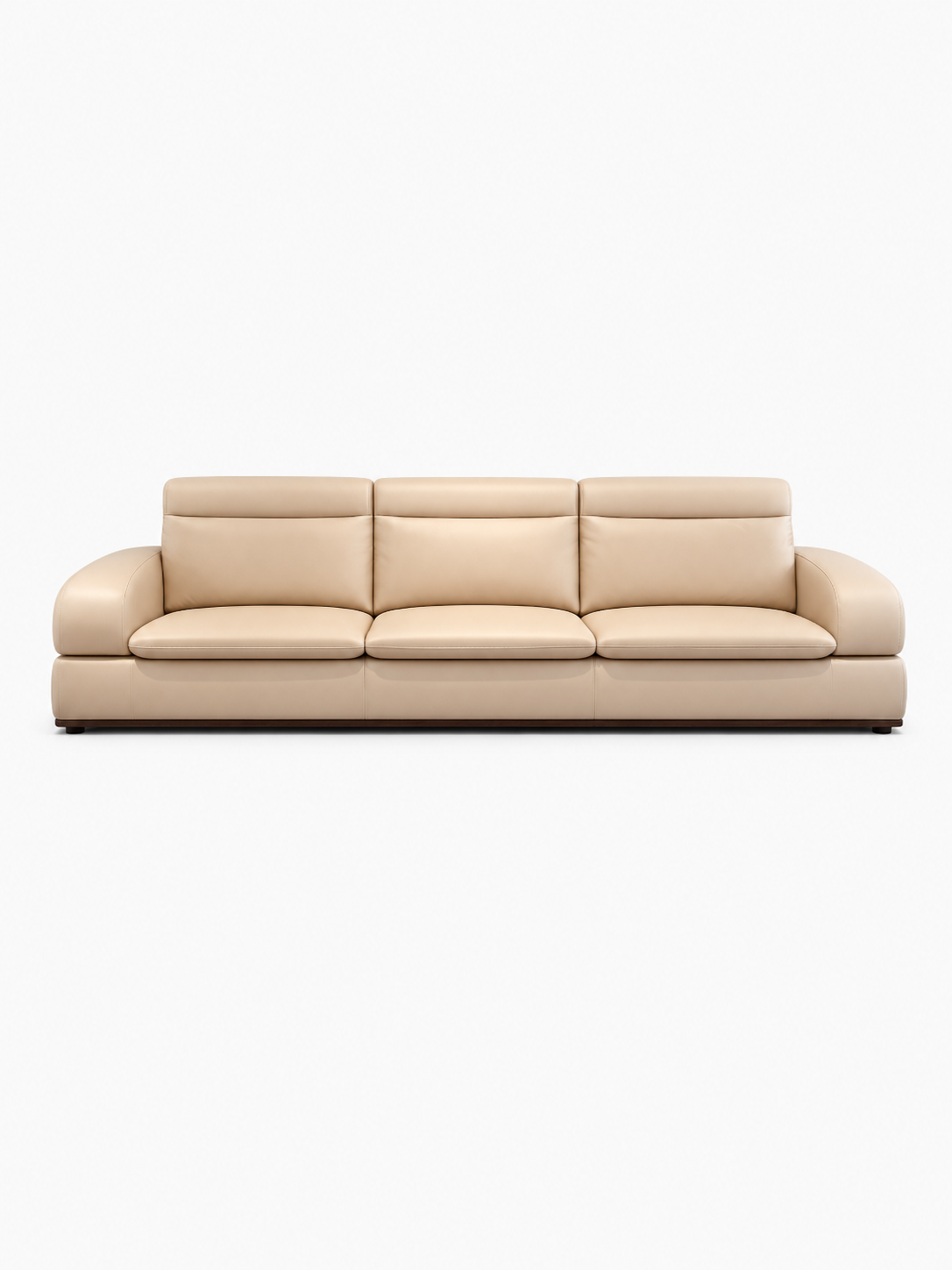 【SALE】NOVA Cream Genuine Leather 3 Seater Sofa 312cm | Luxury Modern Sofa 1106