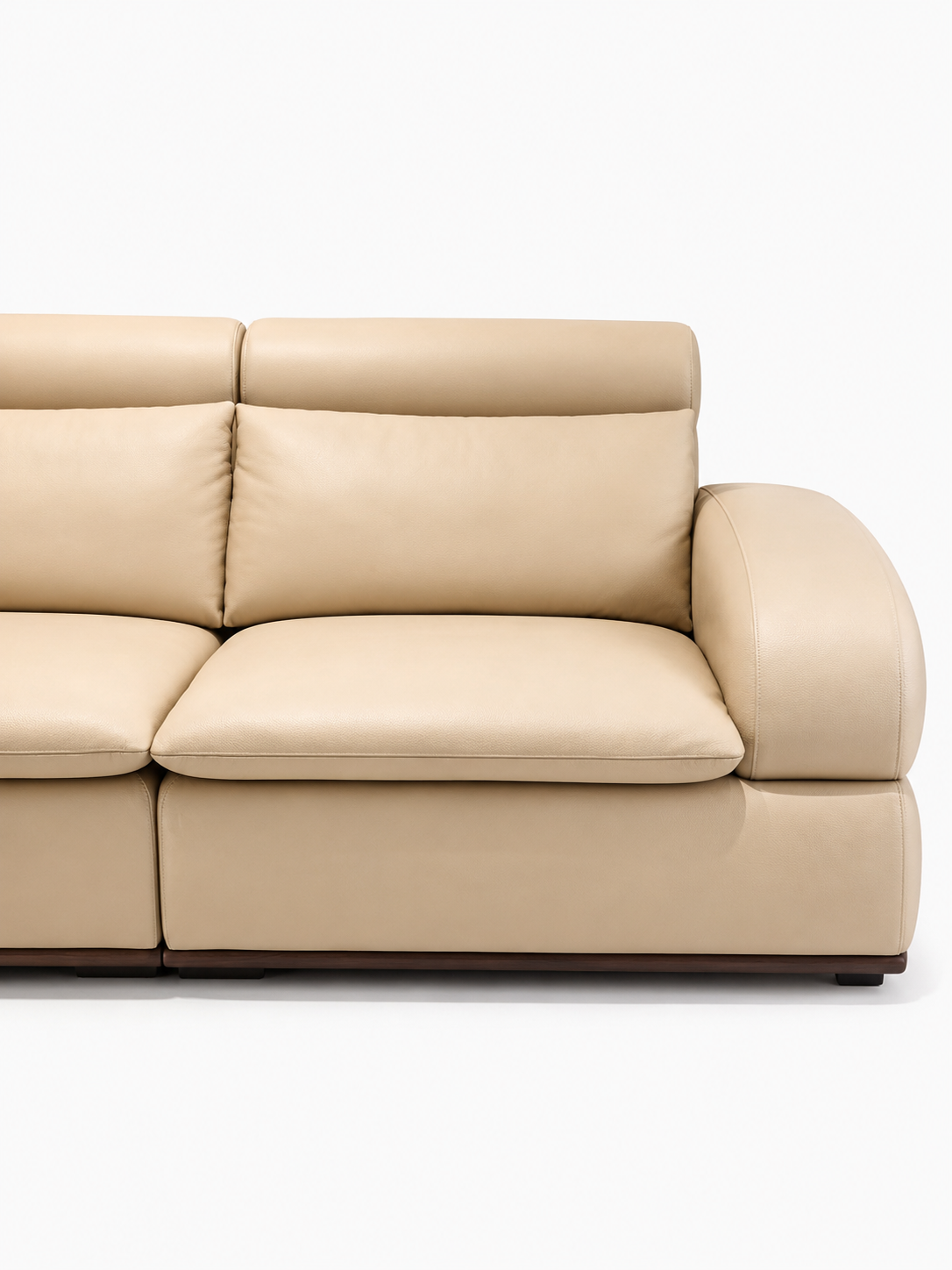 【SALE】NOVA Cream Genuine Leather 3 Seater Sofa 312cm | Luxury Modern Sofa 1106