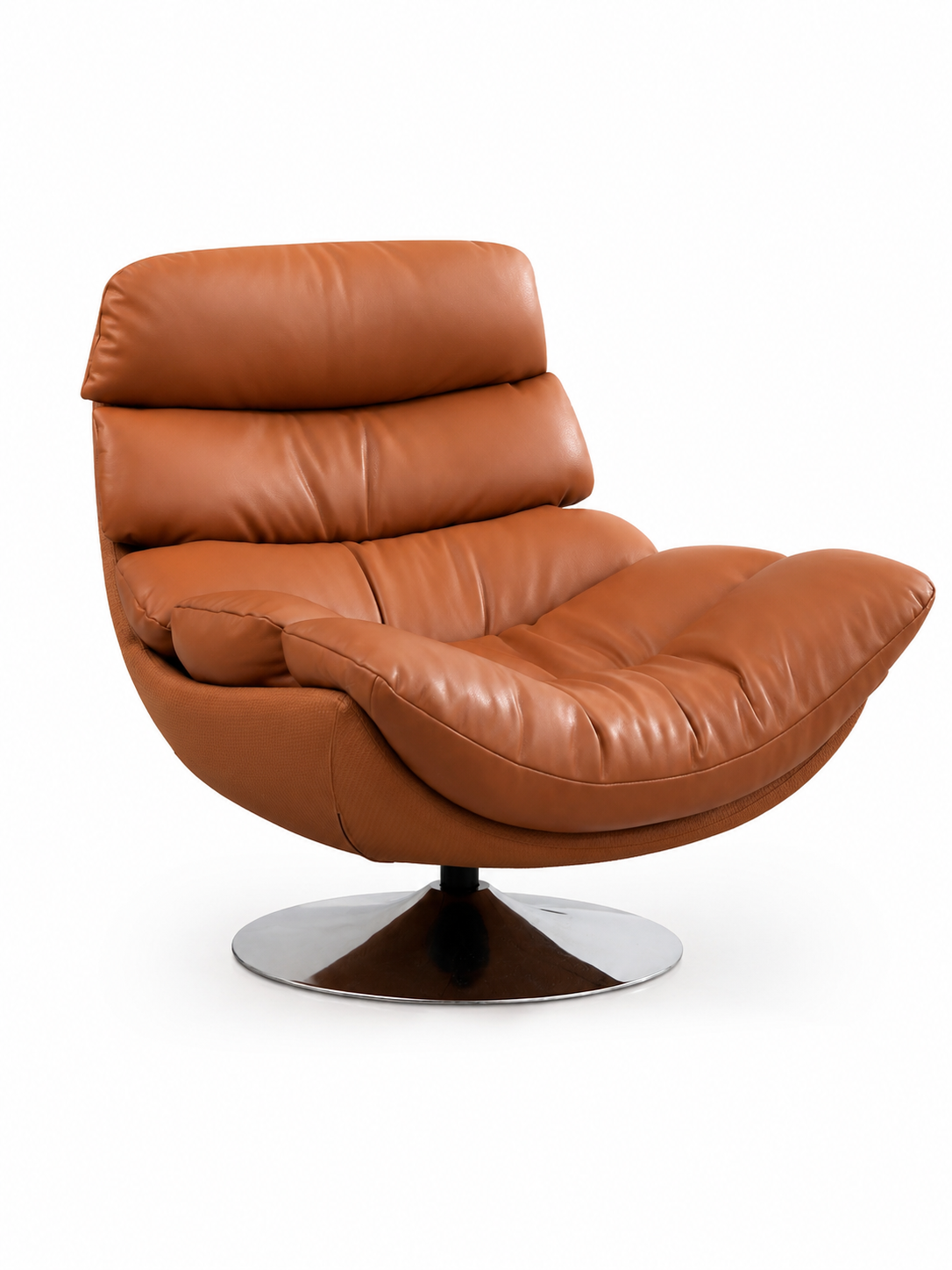 LUCIEN Vintage Brown Waxed Leather Armchair | Genuine Leather Lounge Chair 2001