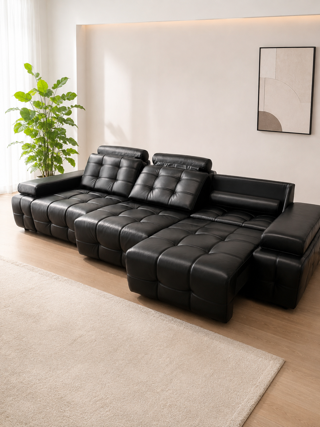 【Voice & Remote Control】LAWRENCE Electric Leather Modular 3-Seater Sofa | Sofabed with Power Slide,