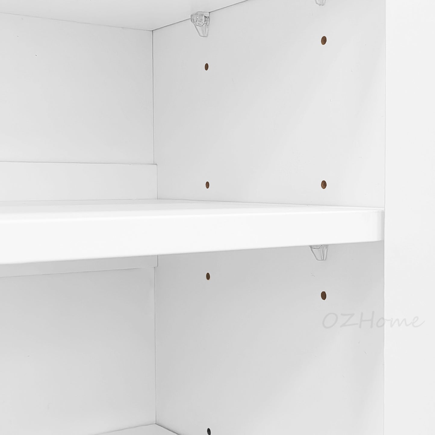 ELIO White & Natural Wood Four-Door Large 140cm Storage Shoe Cabinet | SS-002