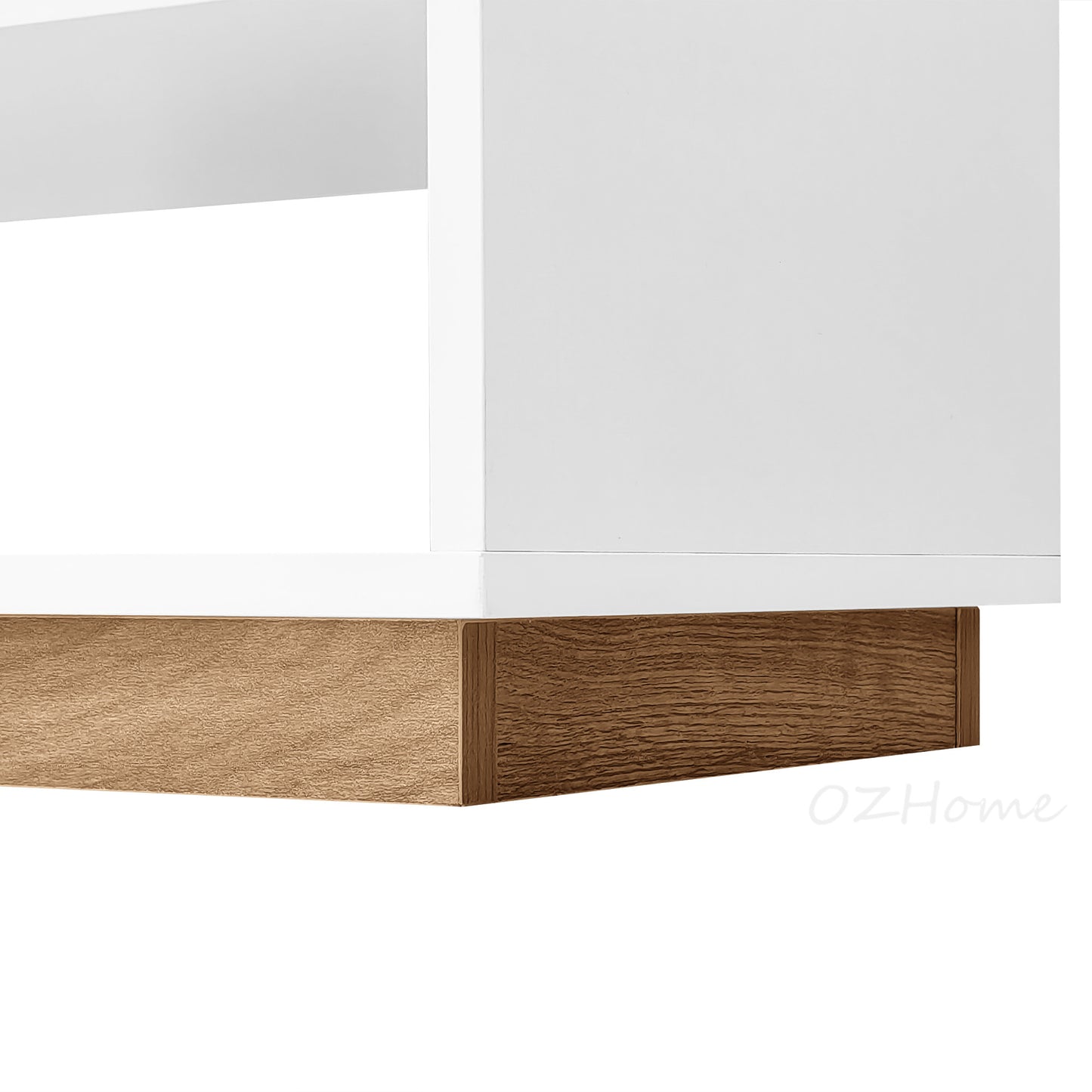ELIO White & Natural Wood Four-Door Large 140cm Storage Shoe Cabinet | SS-002