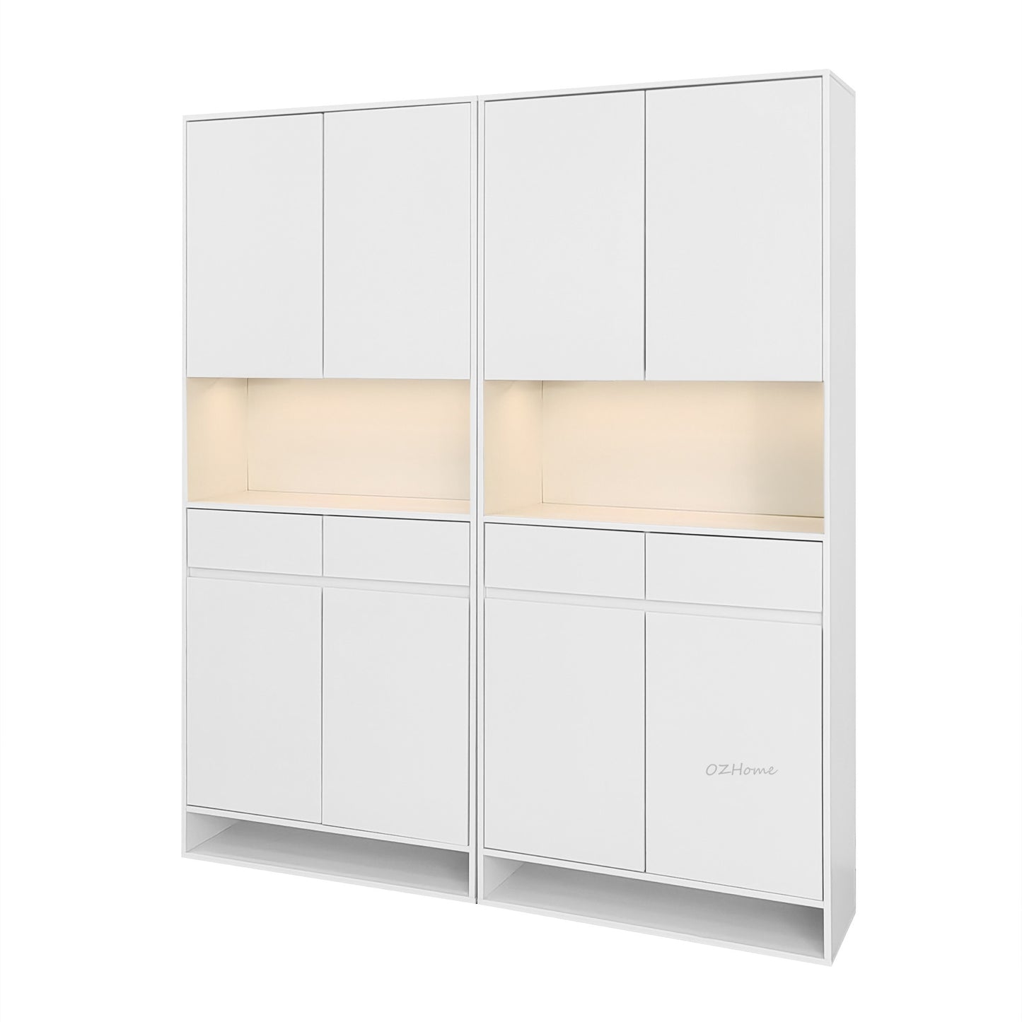 FINN Extra-Large White Four-Door Storage Shoe Cabinet with Drawer | SS-007