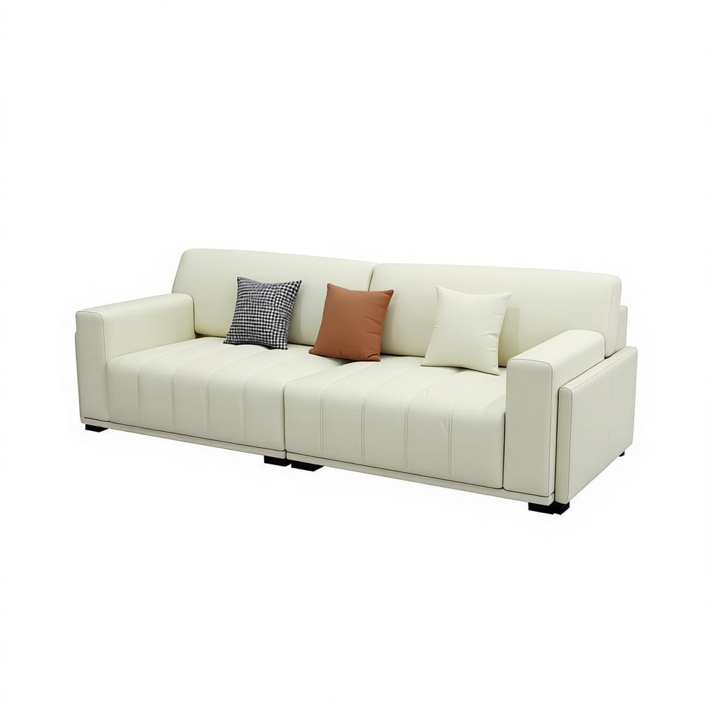 SKANDI Comfortable Cat-Scratch Fabric 3-Seater Sofa 260cm | Premium Beige Grey Sofa Melbourne | OZHomeDepot
