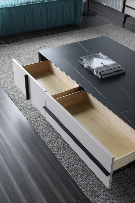 AMELIA Morden Minimalistic/ Coffee Table-130cm Sintered Stone Top/MDF & Metal