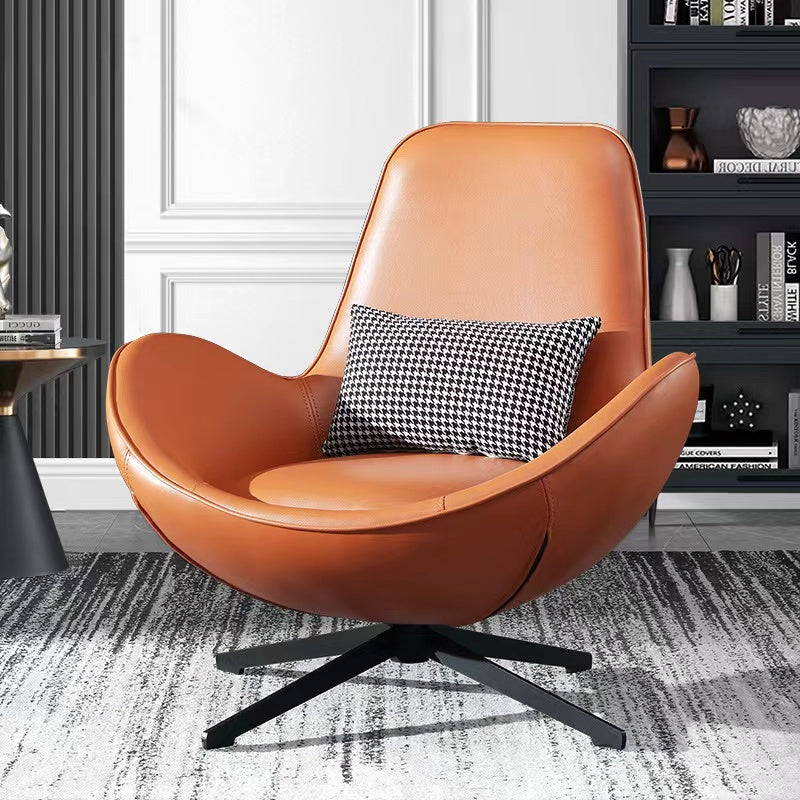 Dario  Luxury Egg Shell Leather Armchair/Lounge Chair/Single Sofa