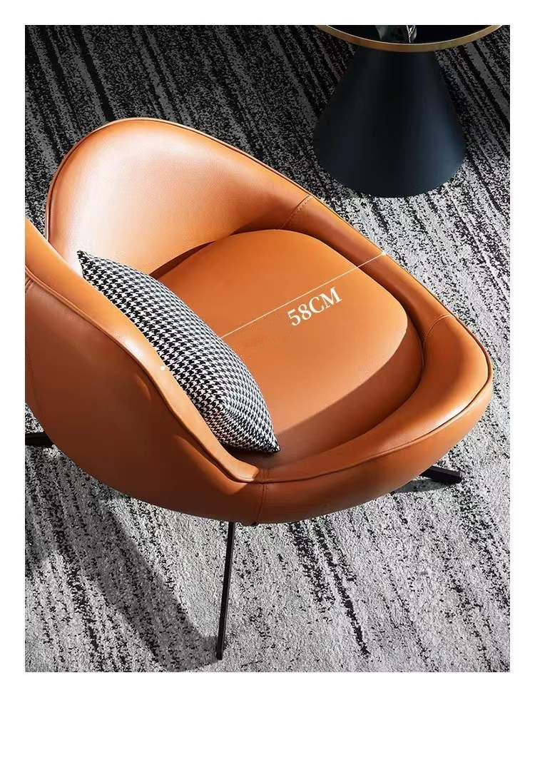 Dario  Luxury Egg Shell Leather Armchair/Lounge Chair/Single Sofa