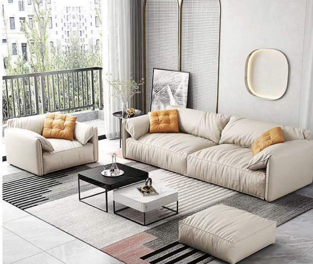 【presale】Designer Elephant Ear Down Feather Three Seat Sofa | Designer | contemporary | Modern