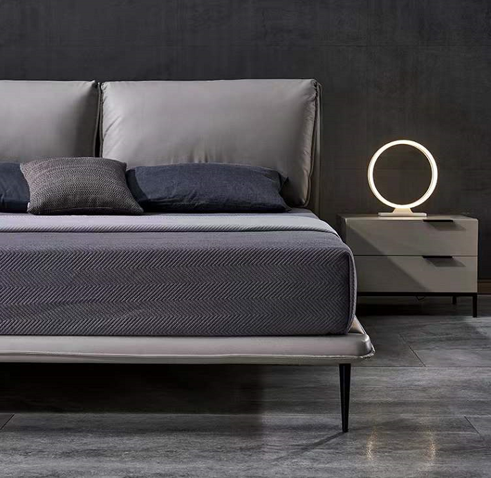 Elephant Ear Luxurious Leather Bed Frame/Premium calf leather/Carbon steel legs/King/Queen