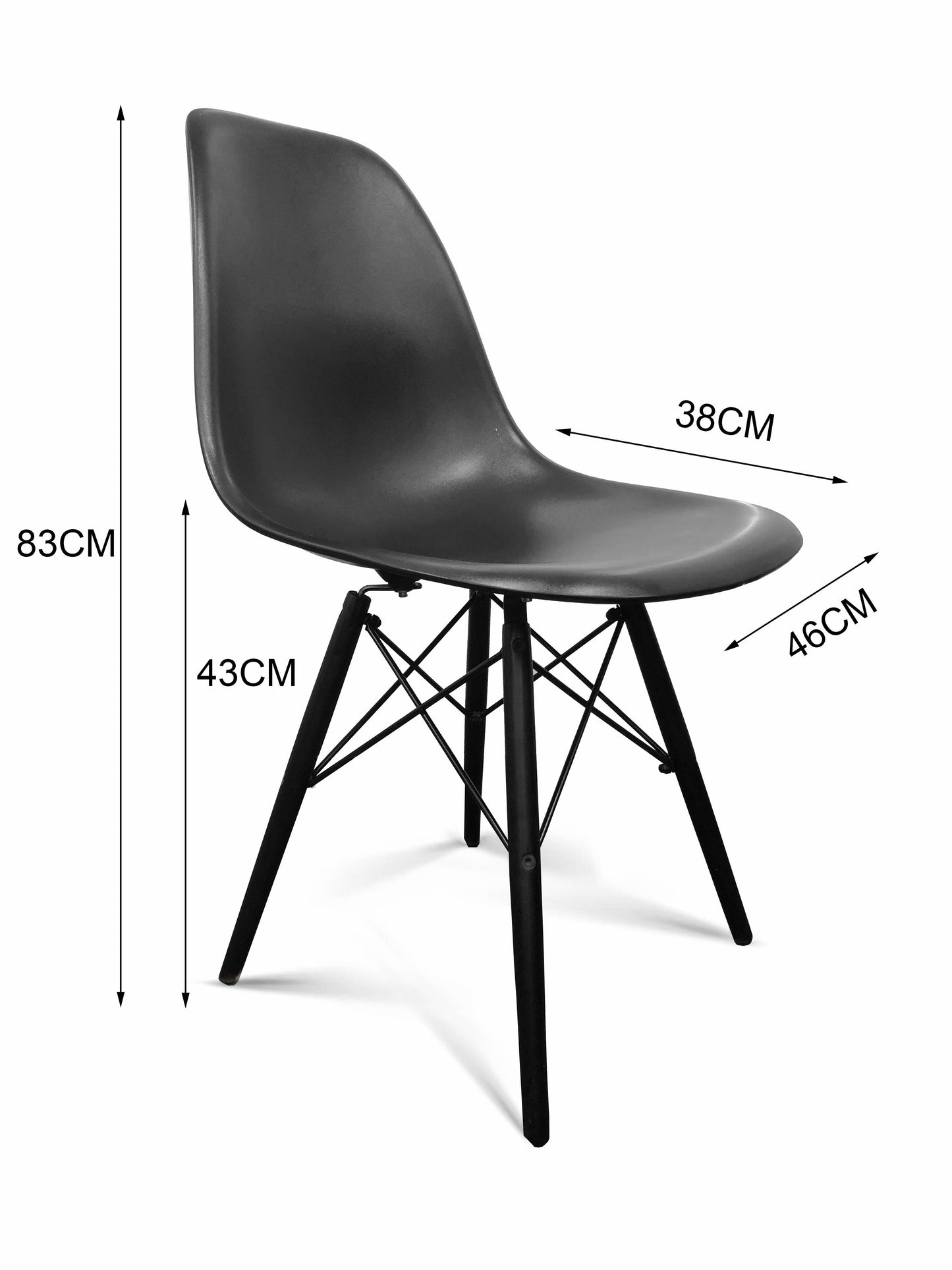 Replica Eames Eiffel Dining Chairs Black 4 PACKS